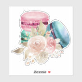 Waterverf voor kleurrijke Macarons en bloemen Sticker (Vel)