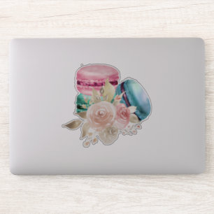 Waterverf voor kleurrijke Macarons en bloemen Sticker