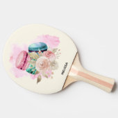 Waterverf voor kleurrijke Macarons en bloemen Tafeltennisbatje (Zijkant)