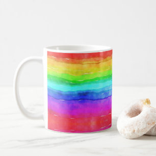 Waterverf voor kleurrijke regenboog Wavy Trendy Mo Koffiemok