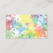 Waterverf voor kleurrijke regenboogverf visitekaartje (Achterkant)