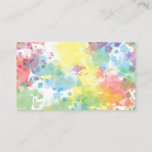 Waterverf voor kleurrijke regenboogverf visitekaartje (Achterkant)