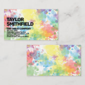 Waterverf voor kleurrijke regenboogverf visitekaartje (Voorkant / Achterkant)