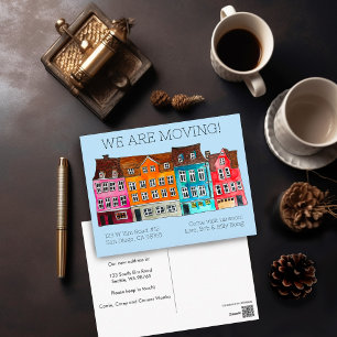 WATERVERF voor kleurrijke woningen verplaatsen Briefkaart