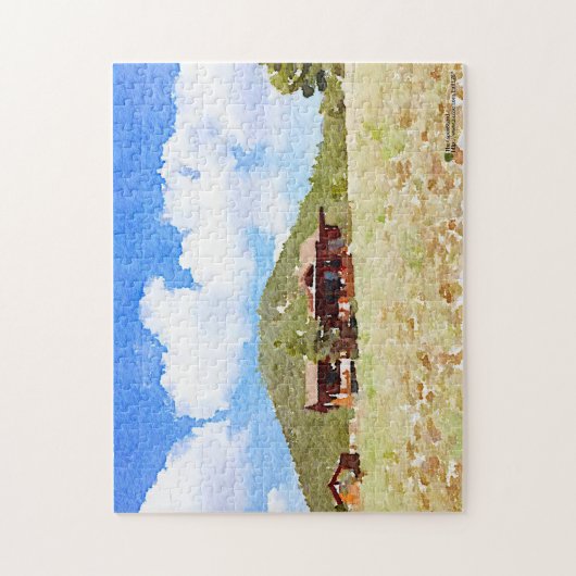 Waterverf voor landencabines legpuzzel (Verticaal)