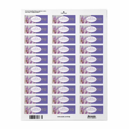 Waterverf voor lavender-bijenbloem etiket (Full Sheet)