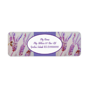 Waterverf voor lavender-bijenventilator etiket