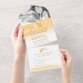 waterverf voor levering van baby shower opslagmedi all in one uitnodiging (Afscheurbaar)