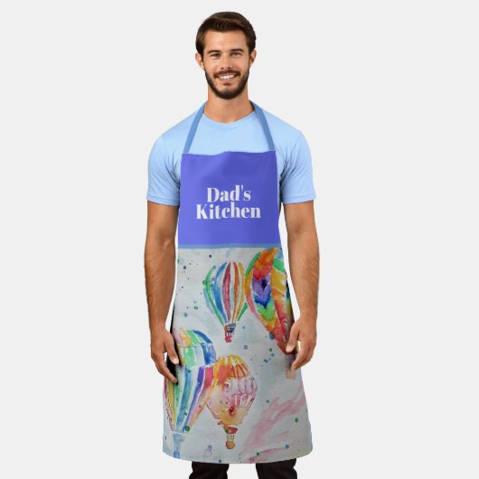 Waterverf voor luchtballon Dads Kitchen Apron Schort (Gedragen)