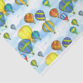 Waterverf voor luchtballonnen in bewolkte lucht tissuepapier (Detail)