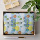 Waterverf voor luchtballonnen in bewolkte lucht tissuepapier (Geschenk)