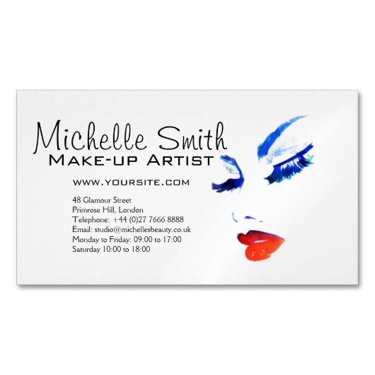 Waterverf voor make-up tekenmerken magnetisch visitekaartje (Voorkant)