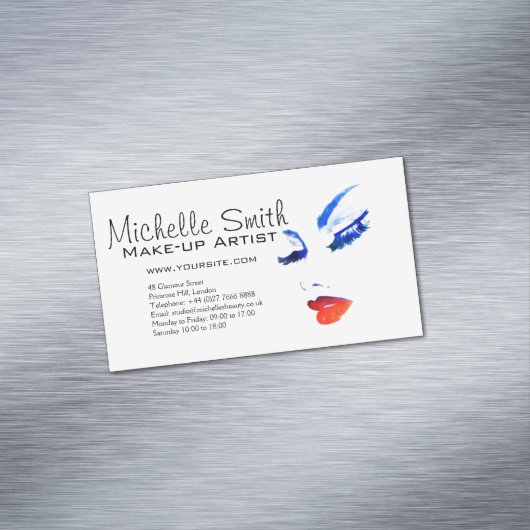 Waterverf voor make-up tekenmerken magnetisch visitekaartje (Voorbeeld)