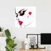 Waterverf voor make-up tekenmerken poster (Thuiskantoor)