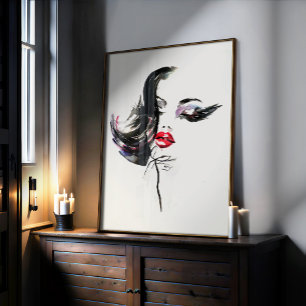 Waterverf voor make-up tekenmerken poster