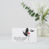 Waterverf voor make-up tekenmerken visitekaartje (Staand voorkant)