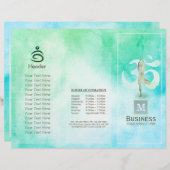 Waterverf voor Meditatie-instructies Yoga Pose Om  (Voorkant / Achterkant)