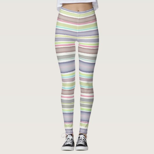 Waterverf voor multicore strepen leggings (Voorkant)