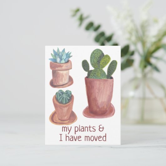 WATERVERF voor nieuwe thuisadressen verplaatsen Briefkaart (Staand voorkant)