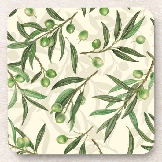 Waterverf voor olijfbijkantoren bier onderzetter (Voorkant)