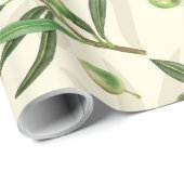 Waterverf voor olijfbijkantoren cadeaupapier (Rol Hoek)