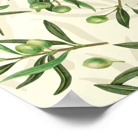 Waterverf voor olijfbijkantoren poster (Hoek)