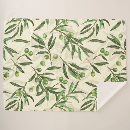 Waterverf voor olijfbijkantoren sherpa deken (Voorkant (horizontaal))