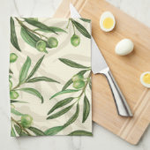 Waterverf voor olijfbijkantoren theedoek (Quarter Fold)