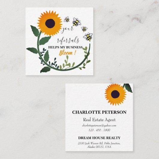 Waterverf voor onroerend goed en kleine bedrijven  aanbevelingskaartje (Voorkant / Achterkant)