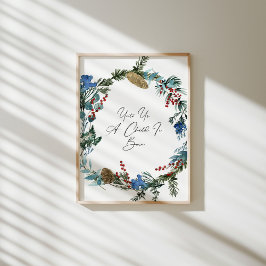 Waterverf voor ons een kind is geboren poster