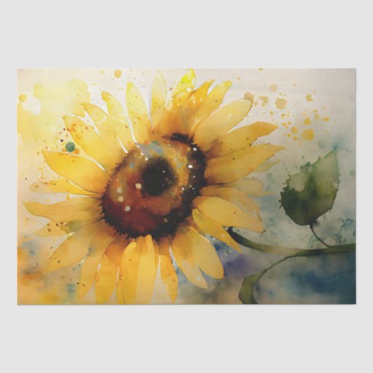 Waterverf voor ontbinding van zonnebloemen tissuepapier (Voorkant)