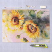Waterverf voor ontbinding van zonnebloemen tissuepapier (Craft)