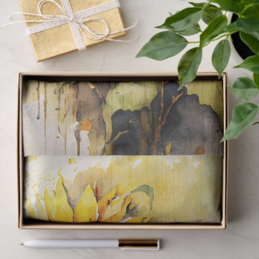 Waterverf voor ontbinding van zonnebloemen tissuepapier (Geschenk)