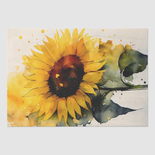 Waterverf voor ontbinding van zonnebloemen tissuepapier (Voorkant)