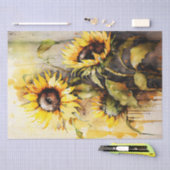 Waterverf voor ontbinding van zonnebloemen tissuepapier (Craft)