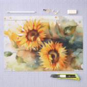Waterverf voor ontbinding van zonnebloemen tissuepapier (Craft)