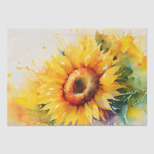 Waterverf voor ontbinding van zonnebloemen tissuepapier (Voorkant)