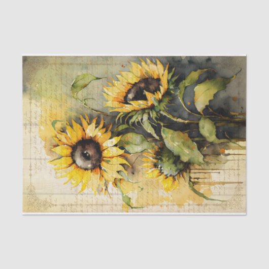 Waterverf voor ontbinding van zonnebloemen tissuepapier (Voorkant)