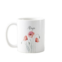 Waterverf voor persoonlijke rode papavers