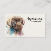 Waterverf voor Pet Care Dog Labrador Retriever Afsprakenkaartje (Voorkant)