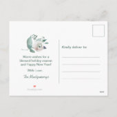 Waterverf voor prettig kerstscript Leaf 3 Foto Feestdagenkaart (Achterkant)