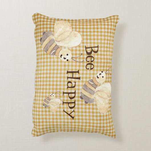 Waterverf voor prettig landenpatroon bijen accent kussen (Achterkant (Verticaal))