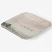 Waterverf voor prettige kerstgebergte papieren bordje (Gebogen)