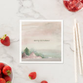 Waterverf voor prettige kerstgebergte servet (Insitu)