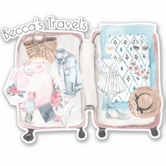 Waterverf voor reisavontuur sticker (Voorkant)