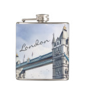 Waterverf voor reizen naar London Tower Bridge Heupfles (Voorkant)