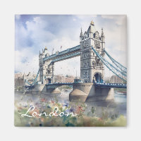 Waterverf voor reizen naar London Tower Bridge