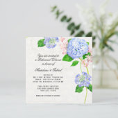 Waterverf voor repetitie met zomerblauw Hydrangea Kaart (Staand voorkant)