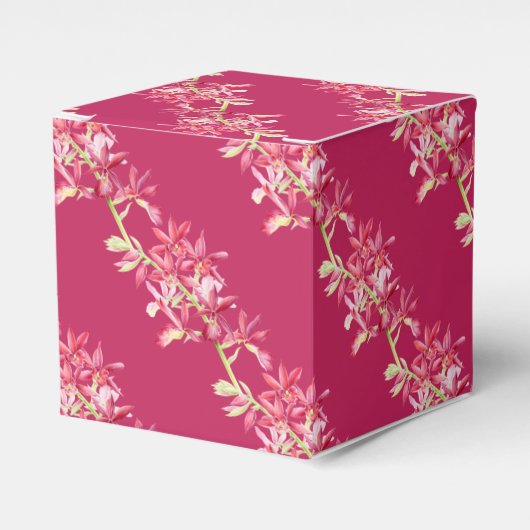 Waterverf voor rode orchidee bedankdoosjes (Voorkant Zijde)