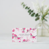 Waterverf voor roze kersen bloesems Oriental Sakur Visitekaartje (Staand voorkant)